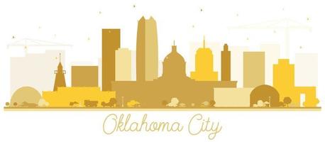 Oklahoma City Skyline Silhouette with Golden Buildings Isolated on White. vector