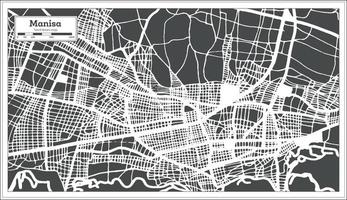 mapa de la ciudad de manisa turquía en estilo retro. esquema del mapa. vector