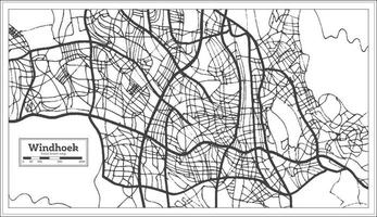 mapa de la ciudad de windhoek namibia en estilo retro. esquema del mapa. vector