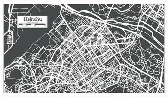 mapa de la ciudad de hsinchu taiwán en estilo retro. esquema del mapa. vector