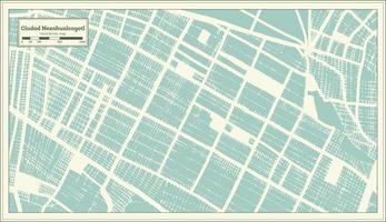 ciudad nezahualcóyotl mapa de la ciudad de méxico en estilo retro. esquema del mapa. vector