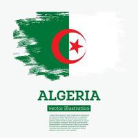 Algeria Flag with Brush Strokes. Independence Day. vector