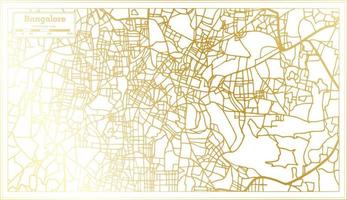 Bangalore India City Map in Retro Style in Golden Color. Outline Map. vector
