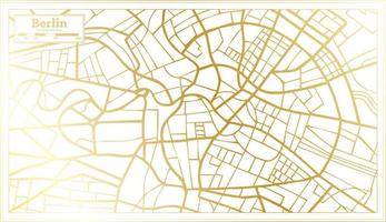 Berlin Germany City Map in Retro Style in Golden Color. Outline Map. vector