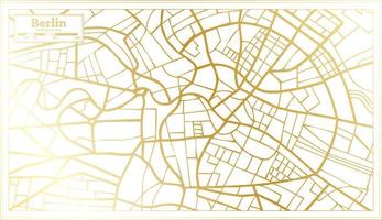 Berlin Germany City Map in Retro Style in Golden Color. Outline Map. vector