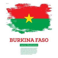 Burkina Faso Flag with Brush Strokes. Independence Day. vector