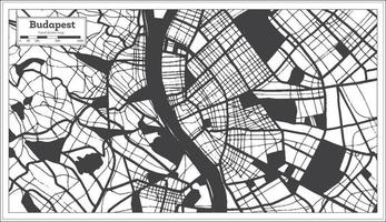 Budapest Hungary City Map in Black and White Color in Retro Style. Outline Map. vector