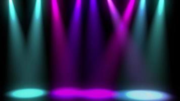 Stage Light Moving On Black Background, Colorful Stage Light Effect. Concert Party Light Effects Background. Animation Of Stage Lights Effects On Black Background. Realistic Spotlight Strike Moving video