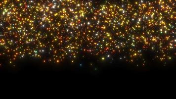 particules de confettis colorées tombant sur fond noir, animation de célébration de chute de confettis de canal alpha, bg de fête, explosions de confettis réalistes d'or, chute de confettis de fête d'anniversaire, video