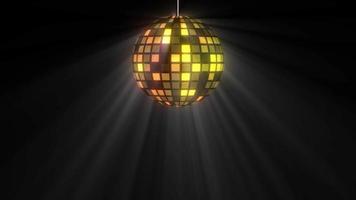 bola de discoteca brilhante movendo-se com dança de efeito de luzes de palco e fundo de festa, fundo de bola de discoteca, animação de loop de rotação de bola de discoteca. vj loop animação de festa noturna. fundo de discoteca de música video
