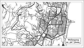 mapa de la ciudad de wollongong australia en color blanco y negro. esquema del mapa. vector