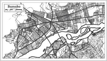 mapa de la ciudad de bamako mali en estilo retro. esquema del mapa. vector