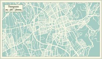 Taoyuan Taiwan City Map in Retro Style. Outline Map. vector