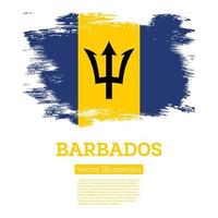 Barbados Flag with Brush Strokes. Independence Day. vector