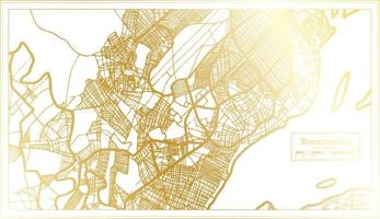 Brazzaville Congo City Map in Retro Style in Golden Color. Outline Map. vector