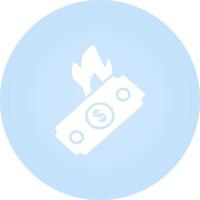 Dollar on Fire Vector Icon