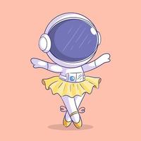 Astronaut doing a ballet dance show vector