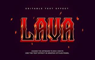 Lava fire editable text effect template vector