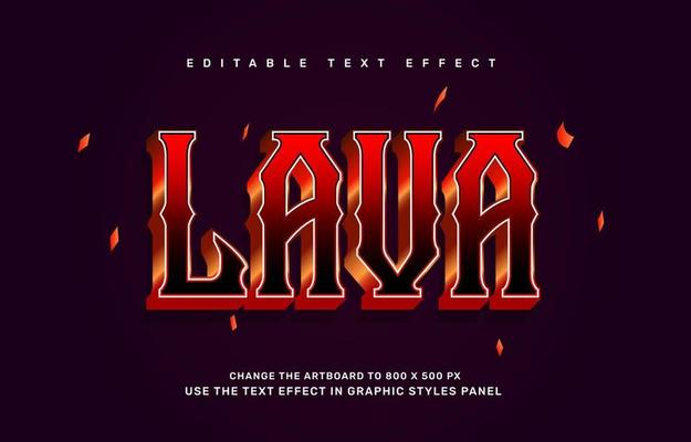 Lava fire editable text effect template