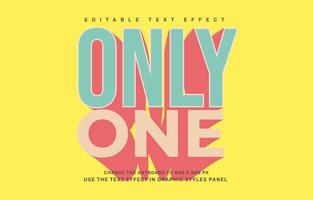 Only one editable text effect template vector