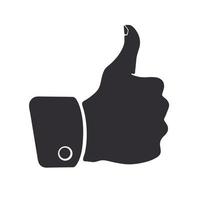 Silhouette icon of thumb up symbol of like vector