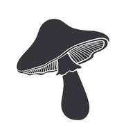 Silhouette icon of mushroom vector