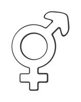 Doodle transgender symbol vector