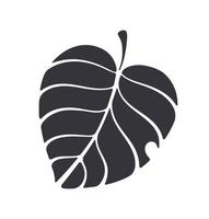 Silhouette icon of tree leaf vector