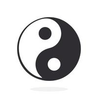 Silhouette icon of Yin and Yang symbol of harmony and balance vector