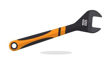 Adjustable wrench in flat design vector