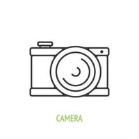 Modern digital camera outline icon vector