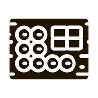 sushi roll set on desk icon Vector Glyph Illustration