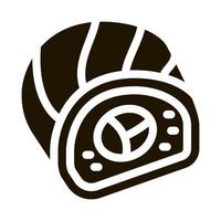 sushi roll japanese meal icon Vector Glyph Illustration