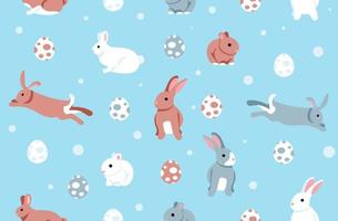 Colorful Easter Eggs Bunny Seamless Background Pattern vector