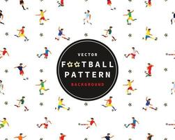 jugadores de fútbol o fútbol jugando con pelotas deportivas en una ilustración de vector de patrones sin fisuras de fondos blancos.