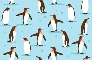 Wildlife of Penguin in the north seamless background pattern vector