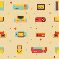 Retro Video Game Consoles Background Seamless Pattern vector