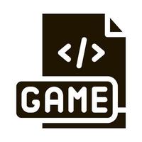 ilustración de glifo de vector de icono de codificación de desarrollo de juegos