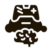 game brain and cloud icon Vector Glyph Illustration