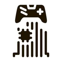 controlador de juego chip icono vector glifo ilustración