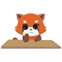 Cute Red Panda Vector Icon Illustration. Animal Icon Concept Isolated Premium Vector. Flat Cartoon Style