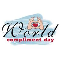 World Compliment Day. March 1. Holiday concept. Template for background, banner, card, poster with text inscription. Vector EPS10 illustration