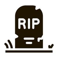 halloween rip tombstone icono vector glifo ilustración