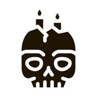 halloween skull candle icon Vector Glyph Illustration