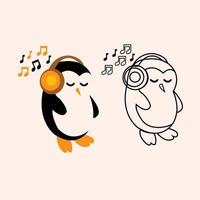 Vector cute penguin cartoon character clipart