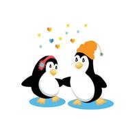 Vector cute penguin cartoon character clipart
