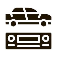 ilustración de glifo de vector de icono de radio de coche