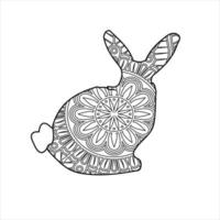 Vector cute rabbit coloring vector illustration design for kids and adults