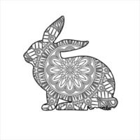 Vector cute rabbit coloring vector illustration design for kids and adults