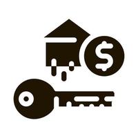 llave de la casa comprada icono vector glifo ilustración